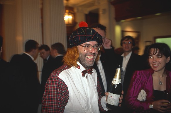 Peter Foubister celebrates Colin McRae's 1995 World Rally Championship