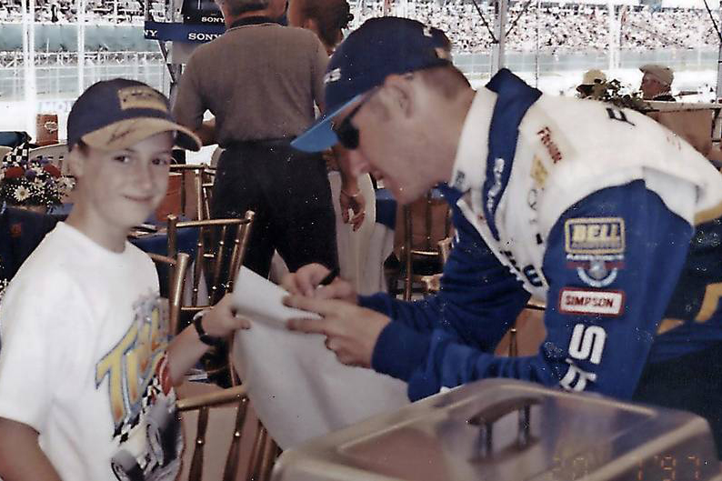 James Hinchcliffe aged 12 with Greg Moore James Hinchcliffe aged 12 with Greg Moore