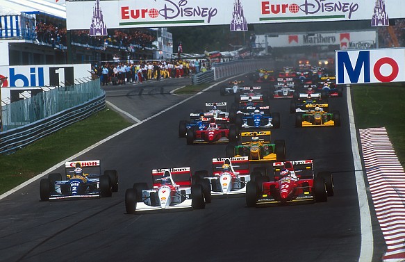 1993 Portuguese GP start F1 Estoril Hakkinen Alesi Senna Prost 1993 Portuguese GP start F1 Estoril Hakkinen Alesi Senna Prost