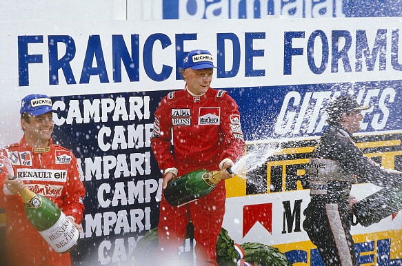 Niki Lauda wins 1984 French GP podium Niki Lauda wins 1984 French GP podium