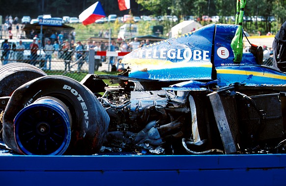 Jacques Villeneuve BAR Spa crash 1999 Jacques Villeneuve BAR Spa crash 1999