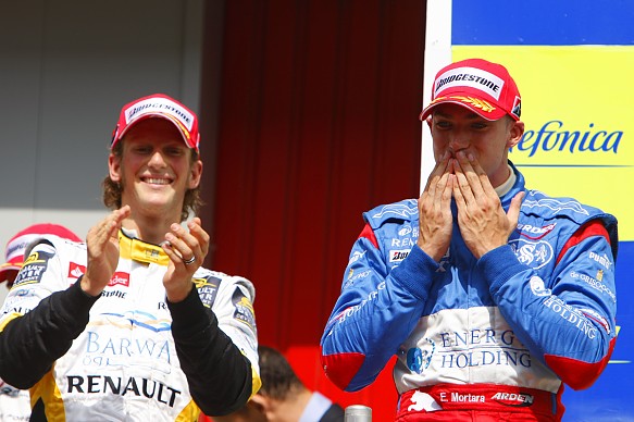 Edoardo Mortara Romain Grosjean 2009 GP2 Barcelona Edoardo Mortara Romain Grosjean 2009 GP2 Barcelona