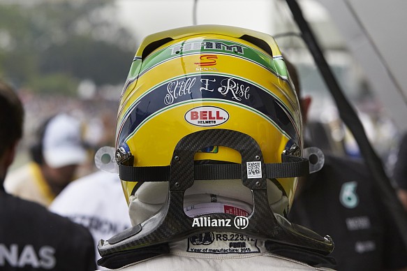Lewis Hamilton Senna tribute helmet 2015 Lewis Hamilton Senna tribute helmet 2015