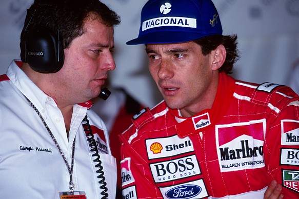 Ayrton Senna Giorgio Ascanelli F1 1993 McLaren Ayrton Senna Giorgio Ascanelli F1 1993 McLaren